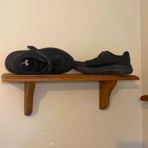 Black Velcro under armor size 13 little boys shoes.